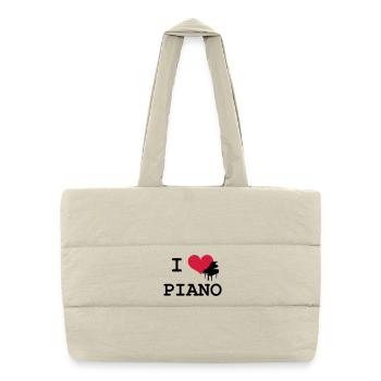 I Love Piano - Puffer Shopping Bag - natural - Front