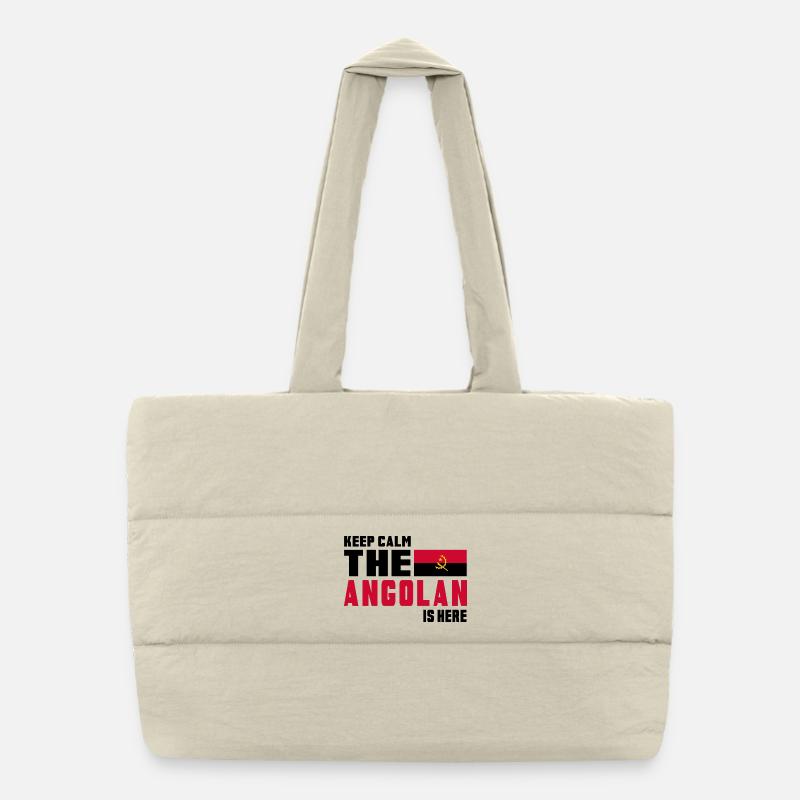 Keep calm Angola flag design Puffer Shopping Bag