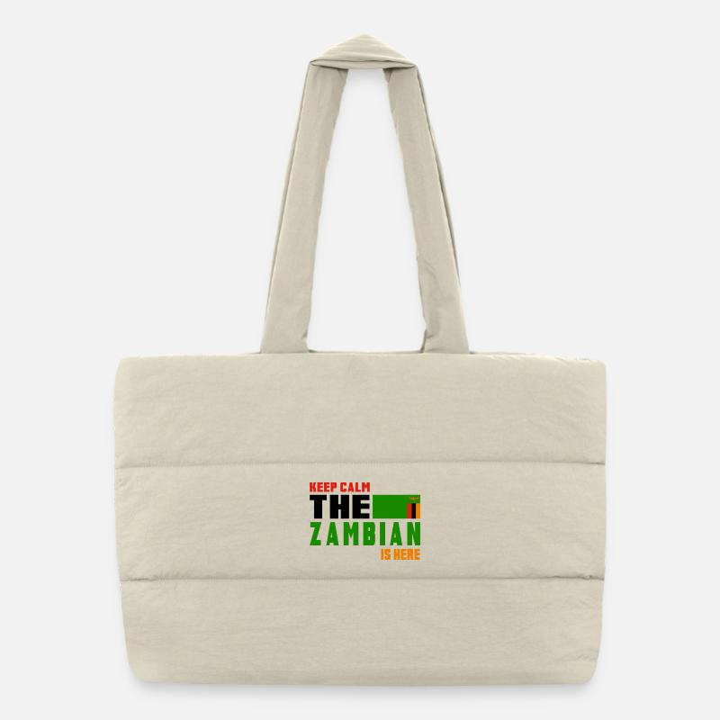 Keep Calm Sambia Flaggen Design Puffer-Einkaufstasche