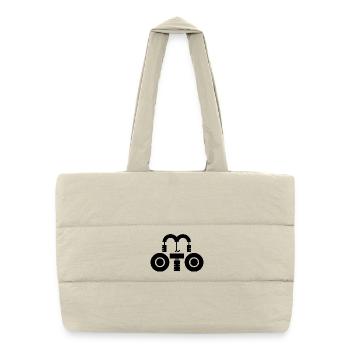 moto, logo moto, fan de moto - Sac shopping matelassé - blanc naturel - Devant