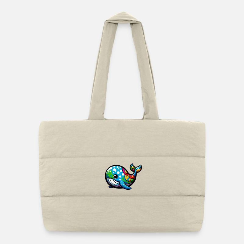 Whale Puffer Shopping Bag