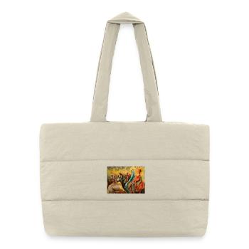 Surreal Psycho Disco Fantasy Creature Artwork - Puffer Shopping Bag - natural - Front
