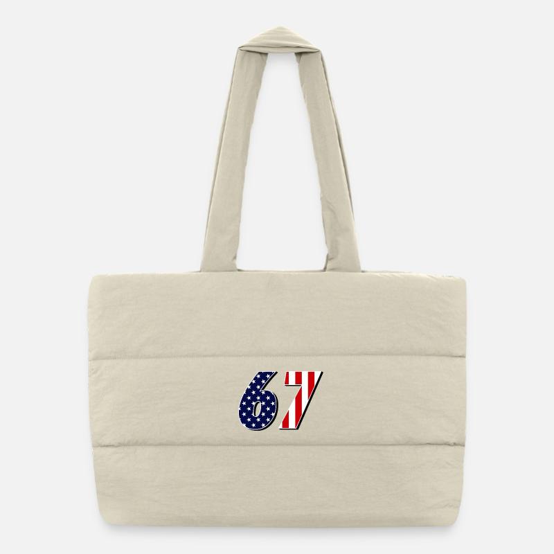 Siebenundsechzig, 67, 6, 7 Puffer-Einkaufstasche