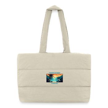 Bahamas Paradise Islands Tropical Beach Sun Palm - Puffer Shopping Bag - natural - Front
