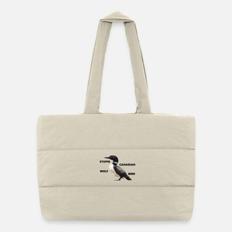 Loon - stupid canadian wolf bird Puffer-Einkaufstasche