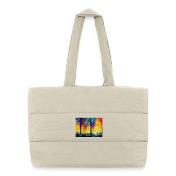 Moonlit Night in the Color Forest - Puffer Shopping Bag - natural - Front
