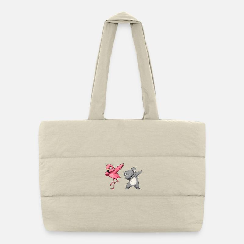 Flamingo Koala Dab Duo Puffer Shopping Bag