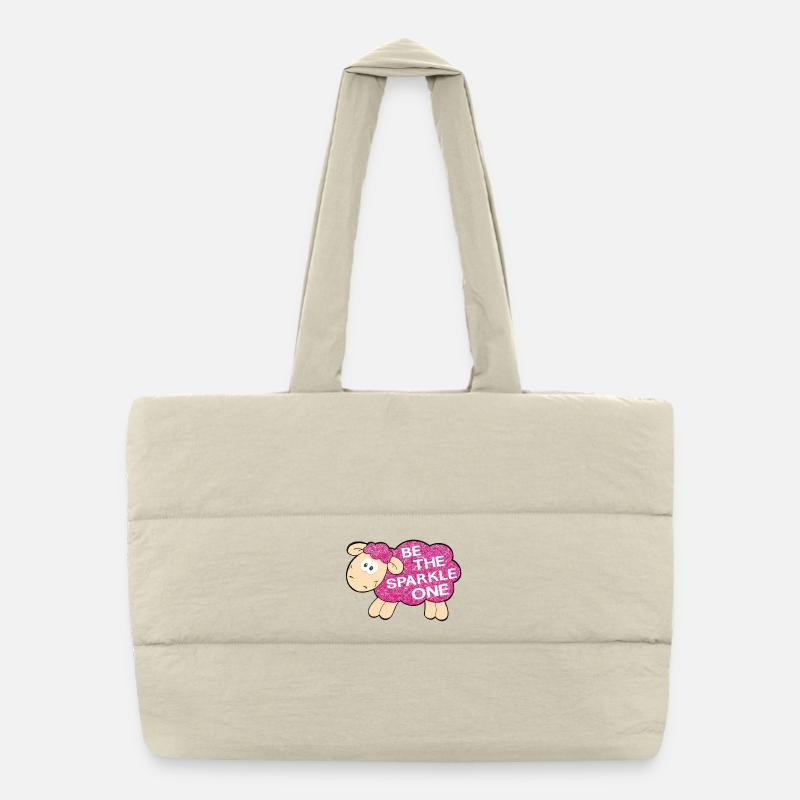 Be the Sparkle One – Glitzerndes Schaf Spruch Puffer-Einkaufstasche
