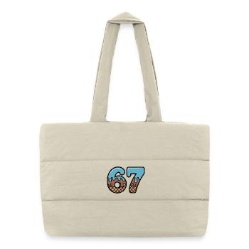 67 Icecream Dip Six Seven Memes - Puffer Shopping Bag - natural - Front