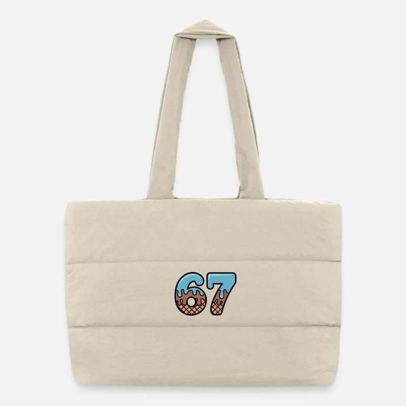 67 Icecream Dip Six Seven Meme Puffer-Einkaufstasche