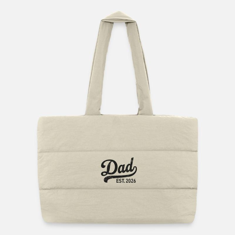 Dad Est. 2026 Retro Script Puffer-Einkaufstasche