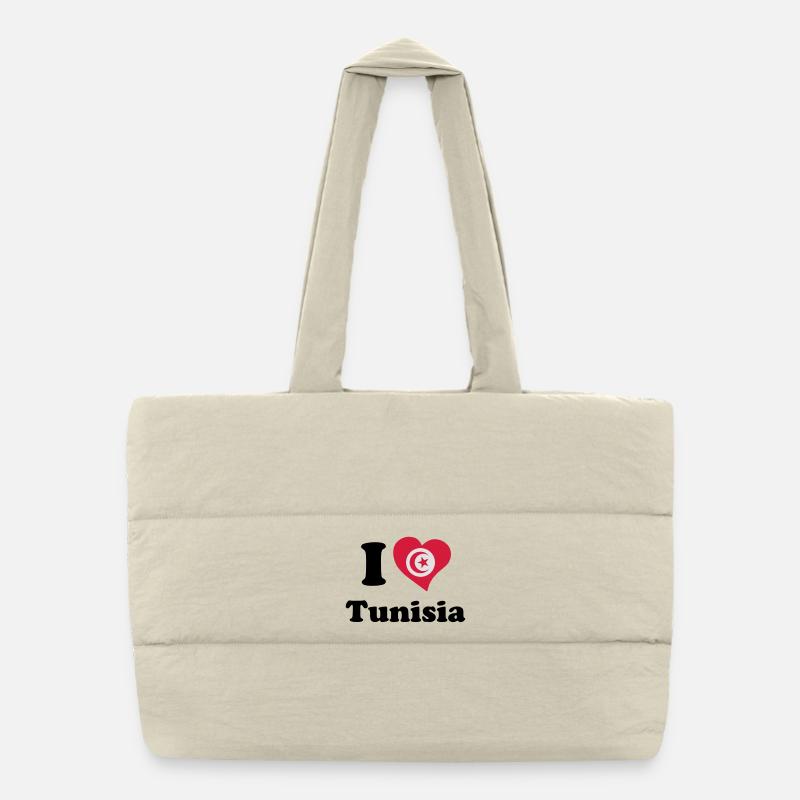 I love Tunisia Puffer Shopping Bag
