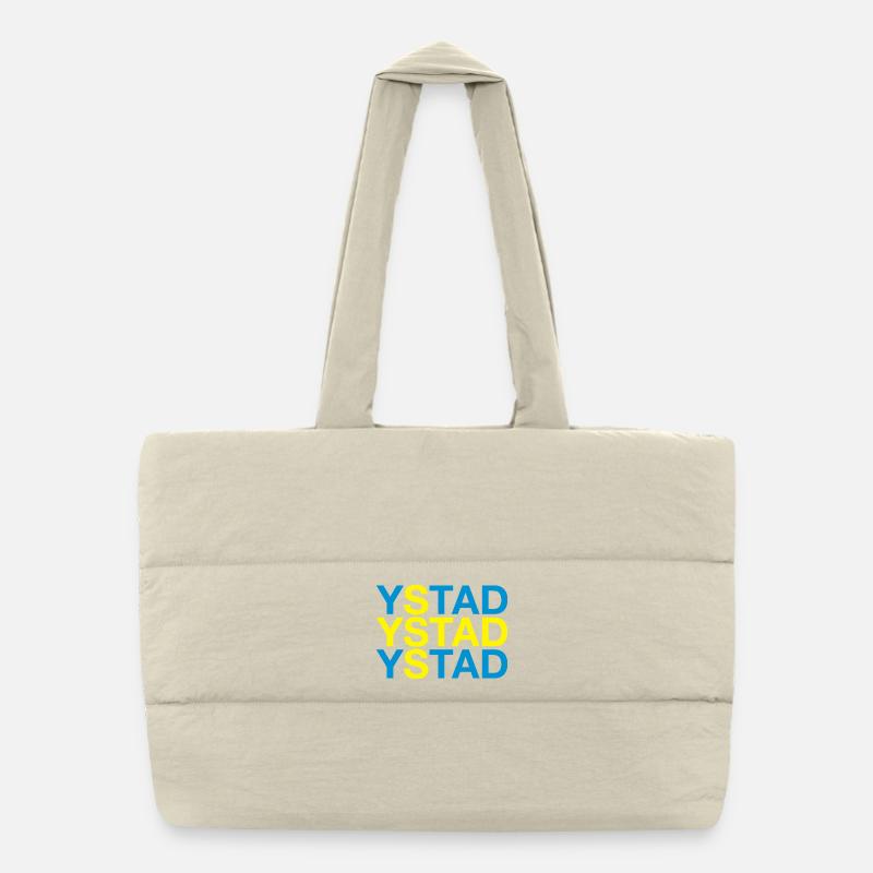 YSTAD - Suède - Drapeau suédois Sac shopping matelassé