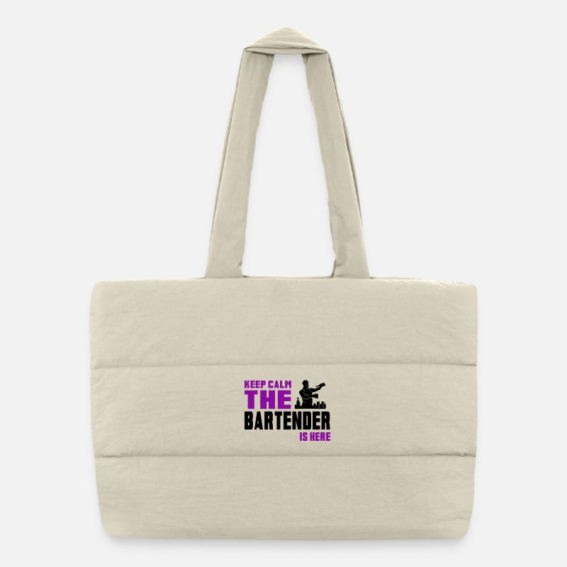 Keep calm bartender design Puffer Shopping Bag