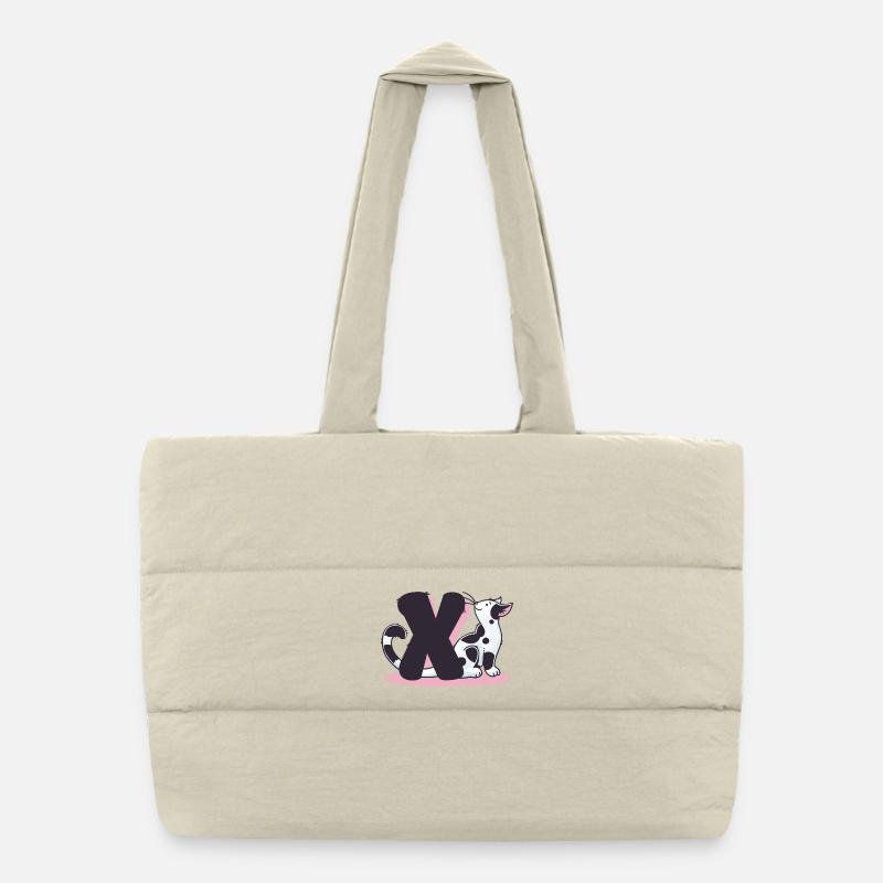 Lettre Chat X Sac shopping matelassé