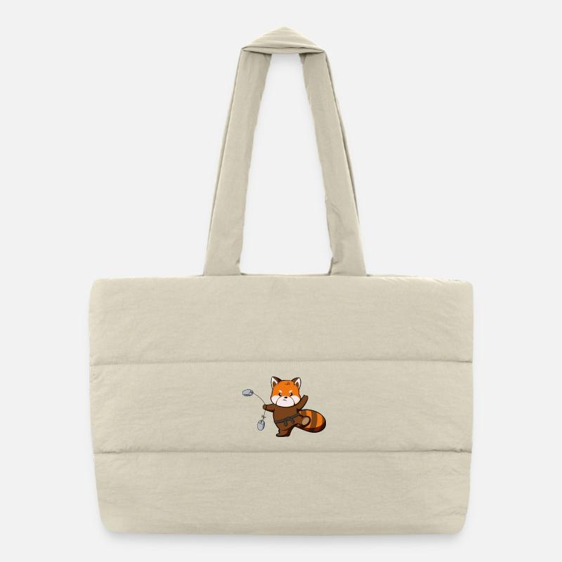 Panda mignon fait du Kung Fu Sac shopping matelassé