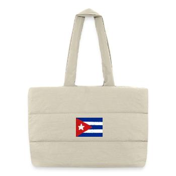 Drapeau de Cuba - Sac shopping matelassé - blanc naturel - Devant
