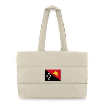 Flag of Papua New Guinea - Puffer Shopping Bag - natural - Front
