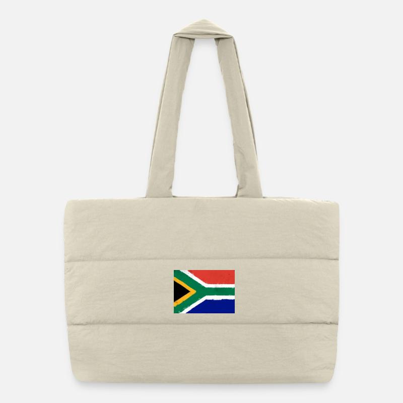 Drapeau de l’Afrique du Sud Sac shopping matelassé