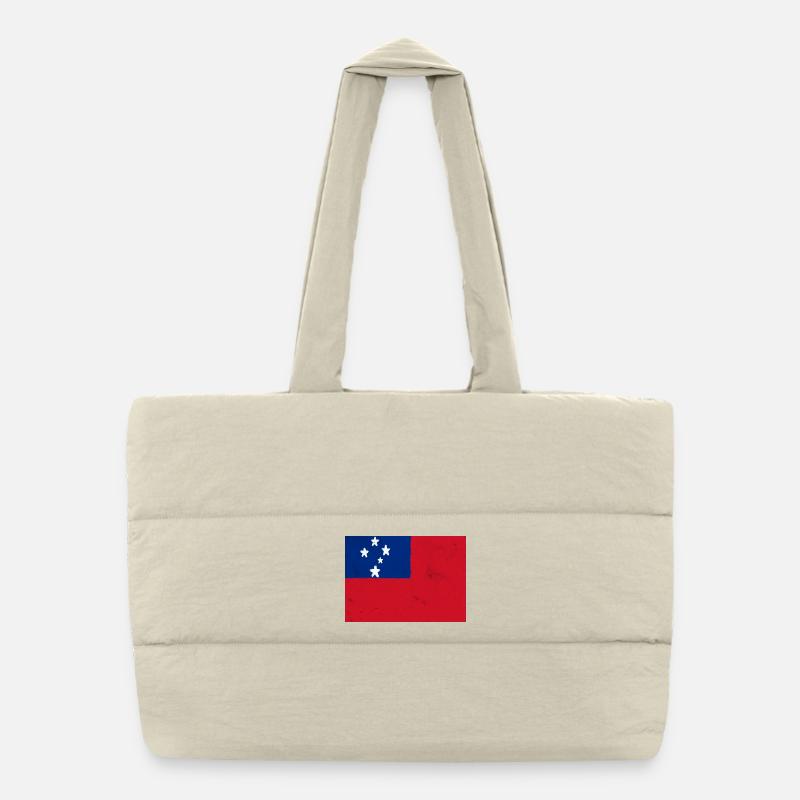 Flagge von Samoa Puffer-Einkaufstasche