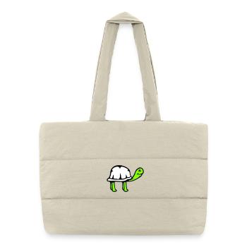 Turtle long neck smiling happy funny - Puffer Shopping Bag - natural - Front