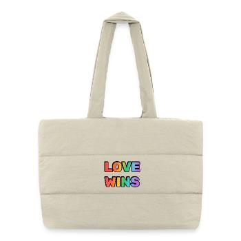 Love Wins - Puffer Shopping Bag - natural - Front