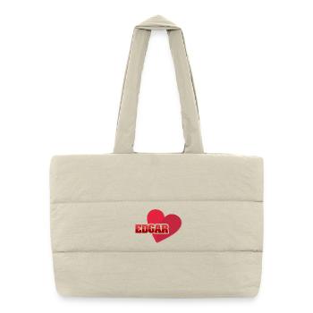 Heart EDGAR Lettering - Puffer Shopping Bag - natural - Front