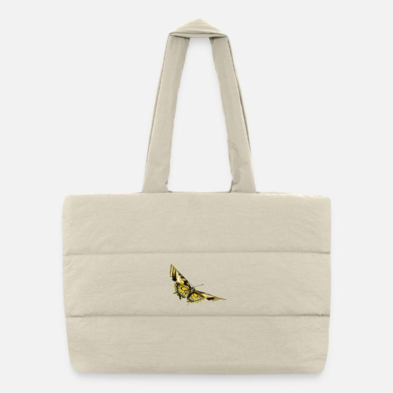 Papillon à ailes dorées Sac shopping matelassé