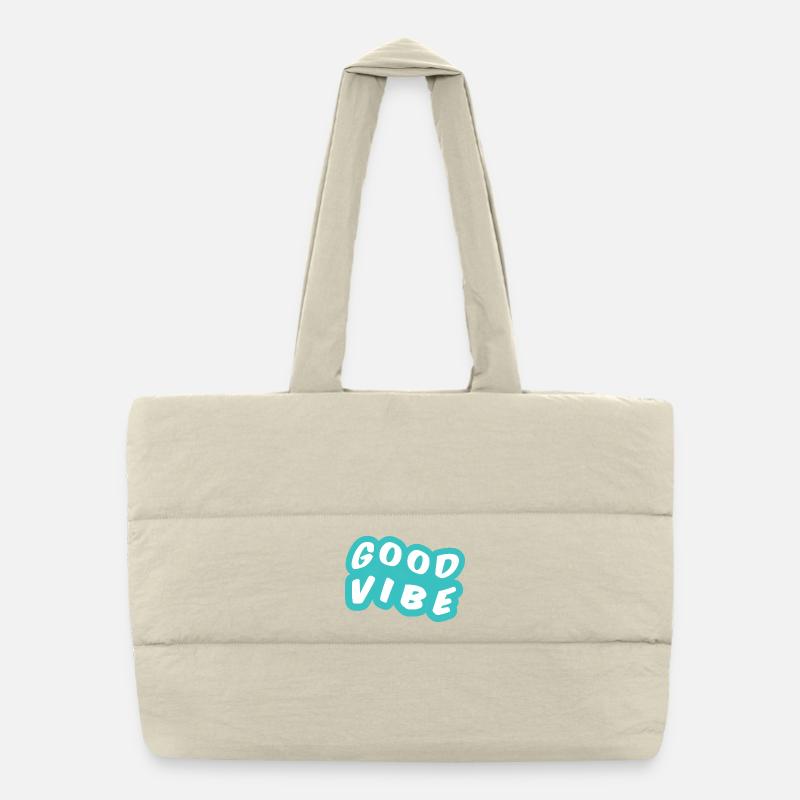 Bonne Vibe Turquoise Sac shopping matelassé