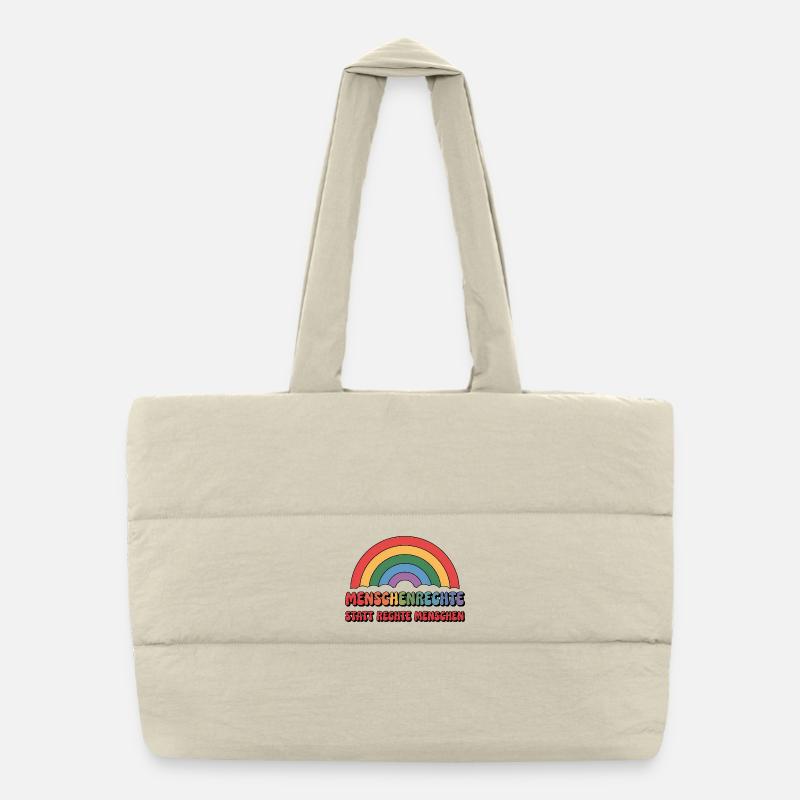 Menschenrechte statt rechte Menschen - Cool Pride  Puffer-Einkaufstasche