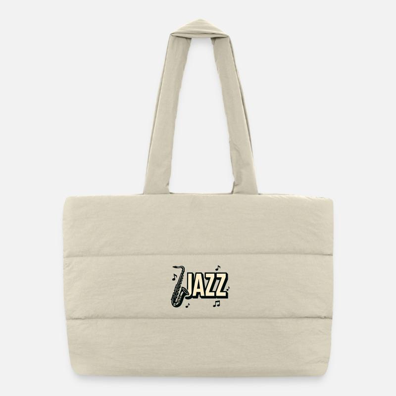 Jazz – Saxophon – Musik Puffer-Einkaufstasche