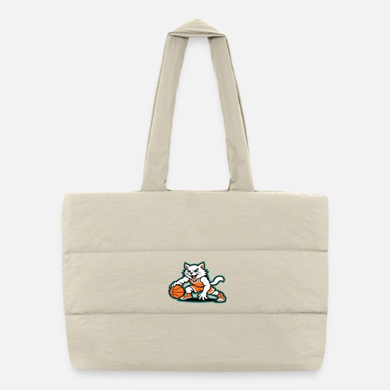 Basketball Cat Dunk Puffer Shopping Bag