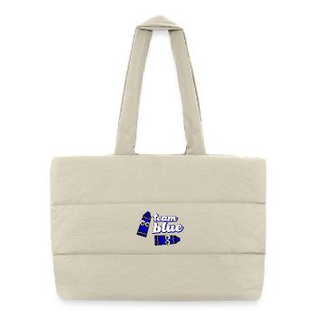 Funny Crayon Blue Team - Puffer Shopping Bag - natural - Front