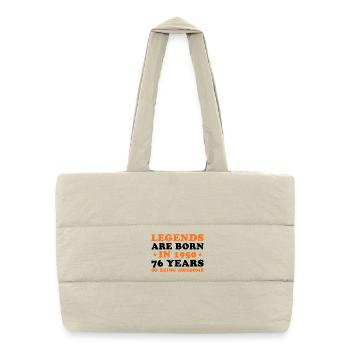 Les légendes naissent en 1950 – 76 ans d’anniversaire - Sac shopping matelassé - blanc naturel - Devant