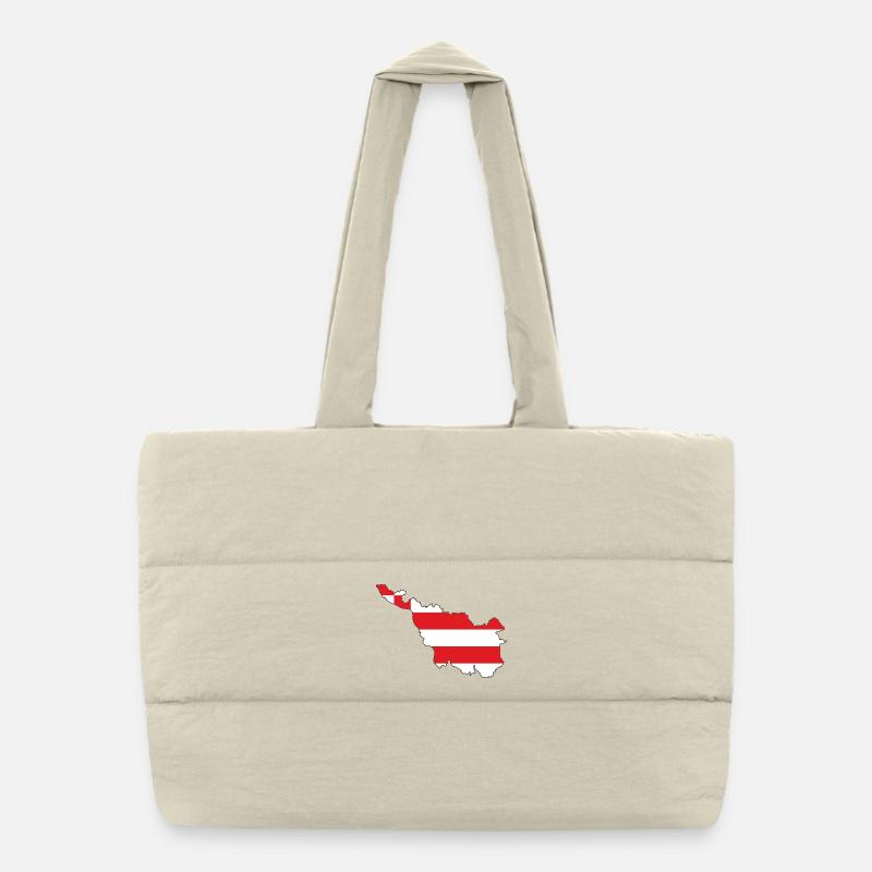 Ville de Brême - Contour avec drapeau bacon Sac shopping matelassé