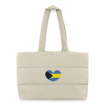 Cœur du drapeau des Bahamas - Sac shopping matelassé - blanc naturel - Devant