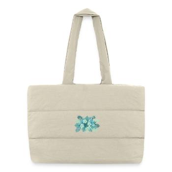Tropical Teal Floral Composition - Puffer Shopping Bag - natural - Front