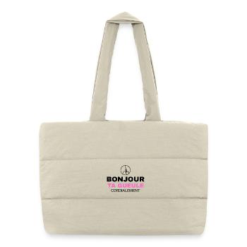 Citationimple Drole Humour Bonjour Ta Gueule - Sac shopping matelassé - blanc naturel - Devant