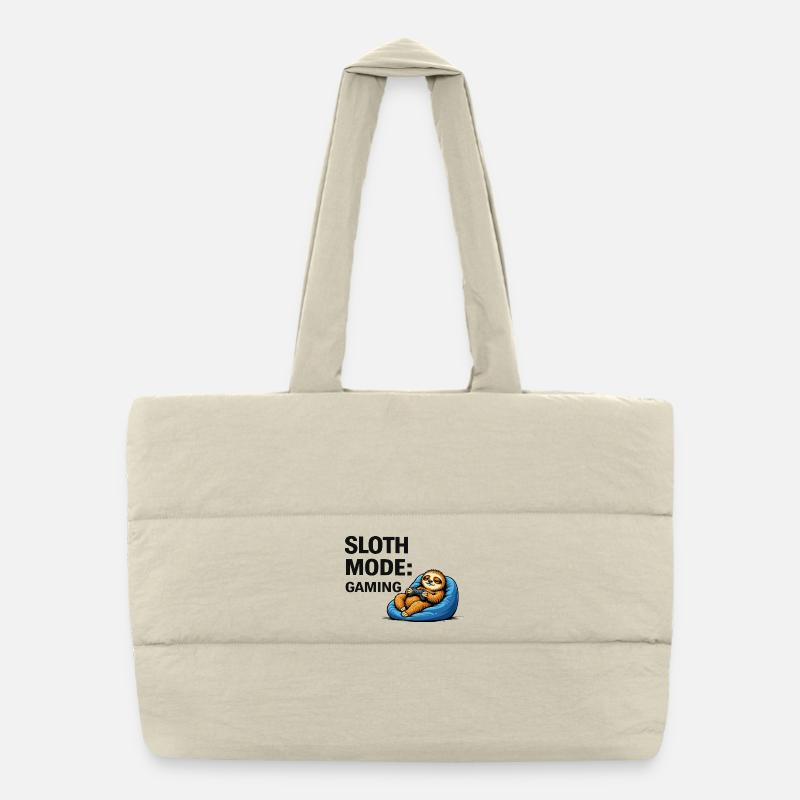 Sloth-Modus-Gaming Puffer-Einkaufstasche