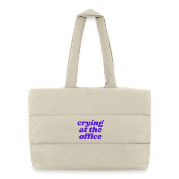 crying at the office - Puffer-Einkaufstasche - Naturweiß - Vorne