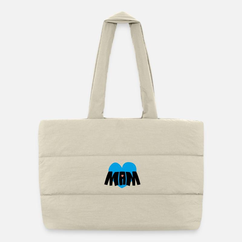 Mom heart - Puffer Shopping Bag - natural