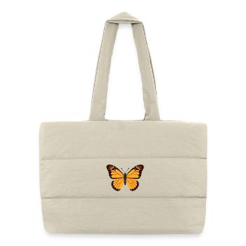Orange Monarch Wings - Puffer Shopping Bag - natural - Front