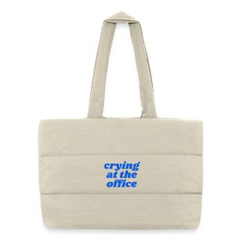 crying at the office - Puffer-Einkaufstasche - Naturweiß - Vorne