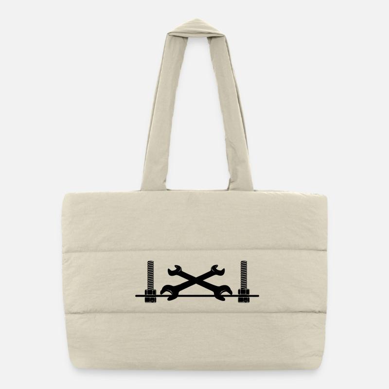 Mechaniker-Logo Puffer-Einkaufstasche
