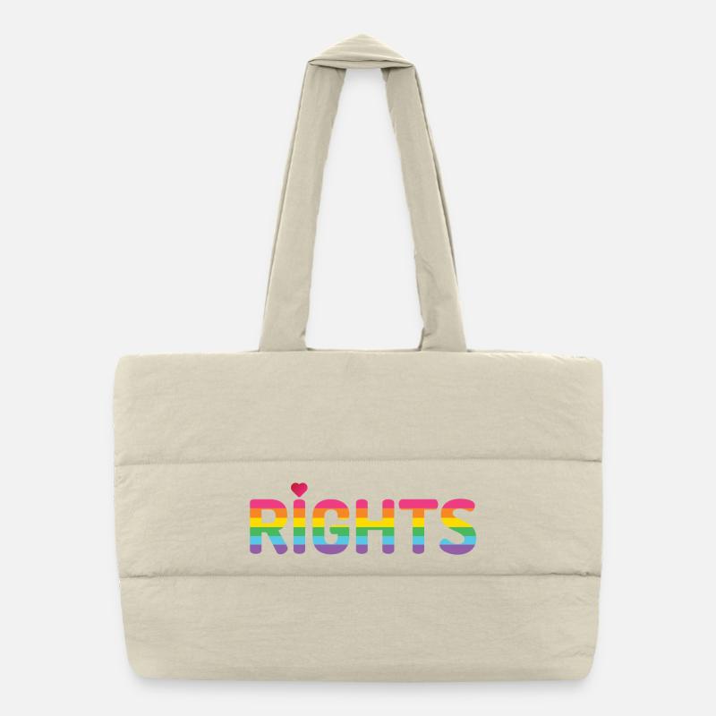 Pride Month LGBTQ - LGBTQ-Rechte sind Menschenrechte - Puffer-Einkaufstasche - Naturweiß