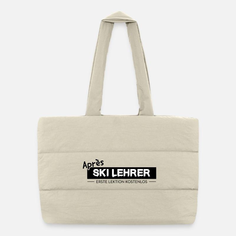 Après Ski Instructor Saying Skiing Party Puffer Shopping Bag