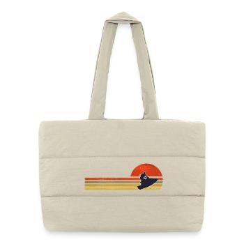Retro Sunset Snowboard - Puffer Shopping Bag - natural - Front