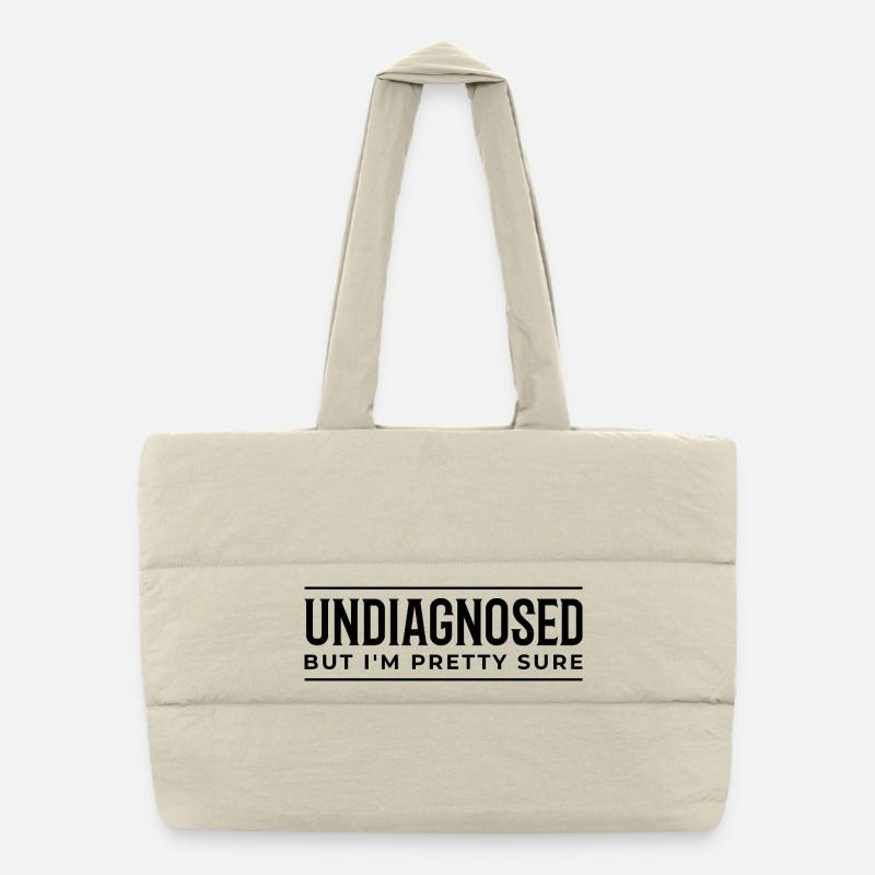 Non diagnostiqué – Conception amusante pour la neurodivergence Sac shopping matelassé