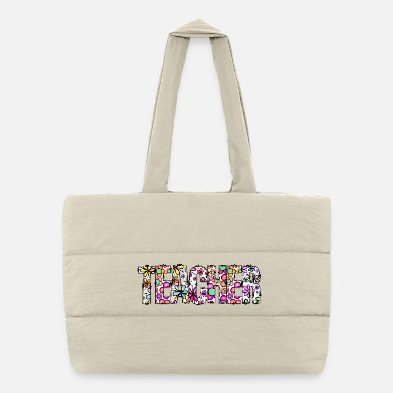Floral Alphabet Bloom Puffer-Einkaufstasche