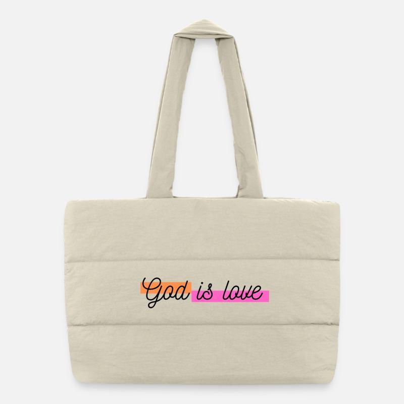 God is love Puffer Shopping Bag